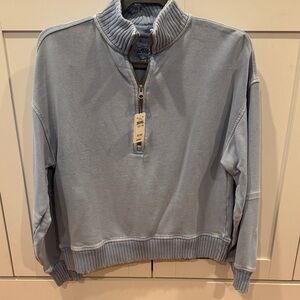 Aerie Men's Light Blue Zip-Up Sweater